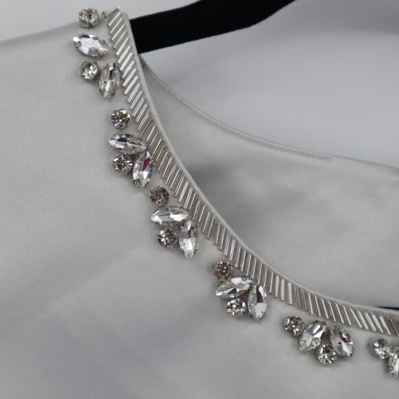 J. Crew Embellished Satin Dress Women 6 White Rich Auntie Core Event Holiday NWT - Picture 10 of 16